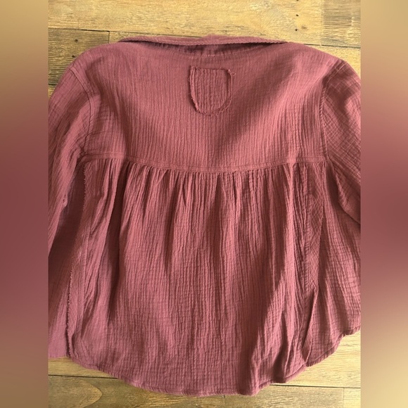 DARK MAUVE RUST COLOR BOHO TOP - Picture 5 of 10